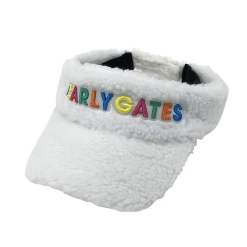 PEARLY GATES パーリーゲイツ ボア サンバイザー ホワイト系 ランク：B