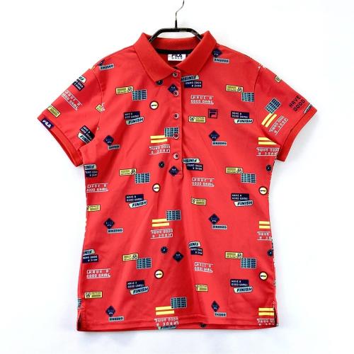 FILA GOLF フィラゴルフ 半袖ポロシャツ レッド系 サイズ：M ランク：A
