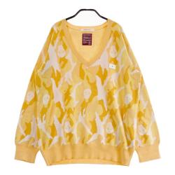 【美品】マークアンドロナ MARK&LONA カーディガン 総柄 ホワイト系 S 美品】マークアンドロナ MARK&LONA カーディガン 総柄 ホワイト
