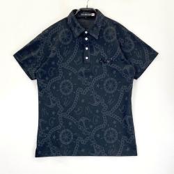 美品　ダンスウィズドラゴン　総柄　半袖ポロシャツ　M　龍　ゴルフウェア メンズ DANCE WITH DRAGON(ダンスウィズドラゴン) ポロシャツ｜中古