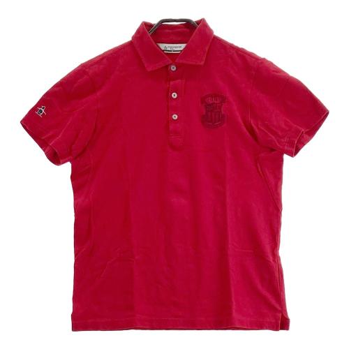 【美品】マンシングウェア Munsingwear ゴルフ ポロシャツ 赤 柄 MUNSING WEAR マンシングウェア 半袖 ポロシャツ レッド系