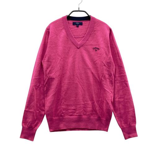 Callaway ピンク Vネックセーター 切替ニット カシミア100% M Callaway ピンク Vネックセーター 切替ニット カシミア100% M FUNALIVE