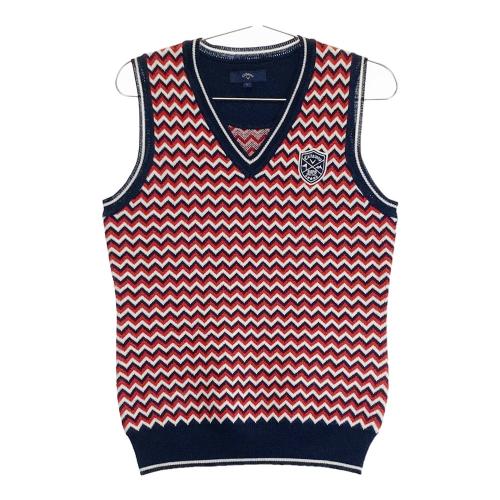 キャロウェイ リバーシブルダウンベスト ネイビー×グリーン チェック