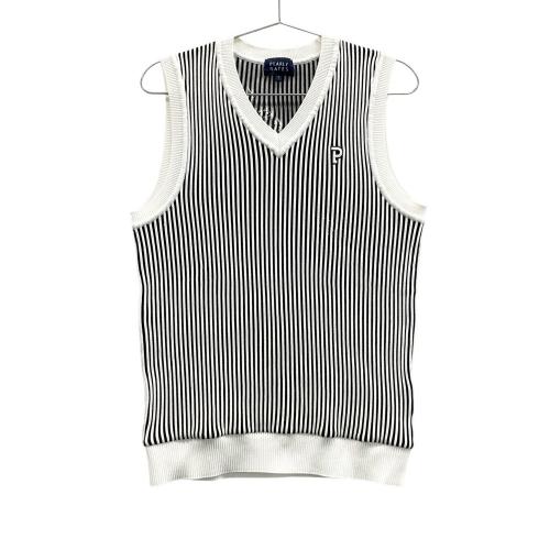 PEARLY GATES パーリーゲイツ Vネック ニットベスト ロゴ総柄 ネイビー