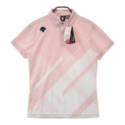 【未使用】descente ゴルフウェア ホワイト/ブルー　サイズL DESCENTE GOLF(デサントゴルフ) ポロシャツ｜中古ゴルフウェア