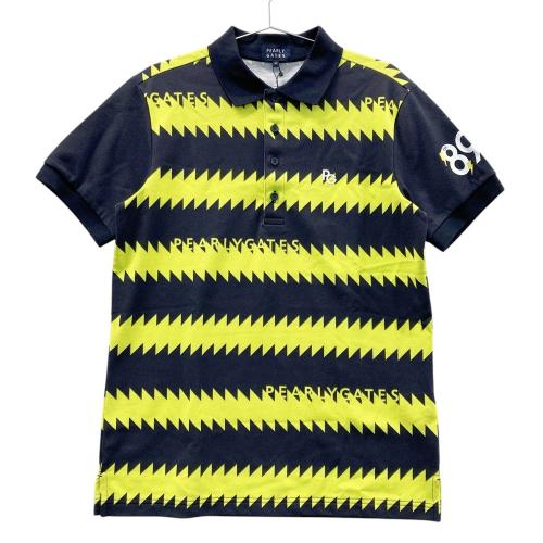 PEARLY GATES パーリーゲイツ 半袖ポロシャツ ワッペン ネイビー系
