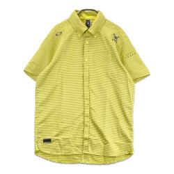 未使用級　オークリー　XL 半袖 ポロシャツ ボタンダウン　ストライプ　刺繍ロゴ 未使用級 オークリー XL 半袖 ポロシャツ ボタンダウン