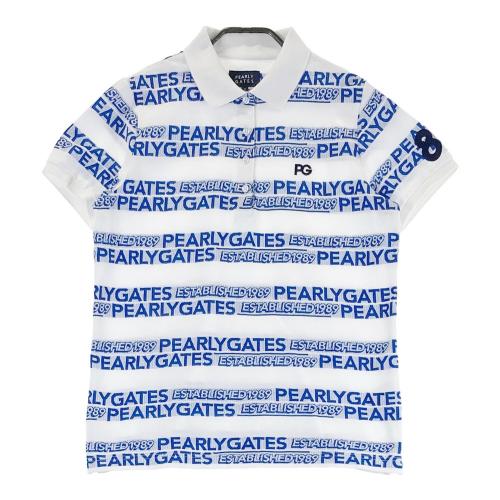 PEARLY GATES パーリーゲイツ 半袖ポロシャツ ロゴボーダー 総柄