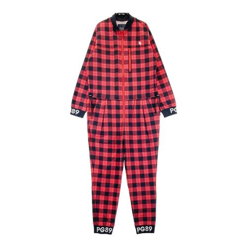 パーリーゲイツ　水色ピンクチェック柄半袖シャツオールインワン　ゴルフウエアー1 PEARLY GATES パーリーゲイツ 2023年モデル 半袖ポロシャツ 花柄