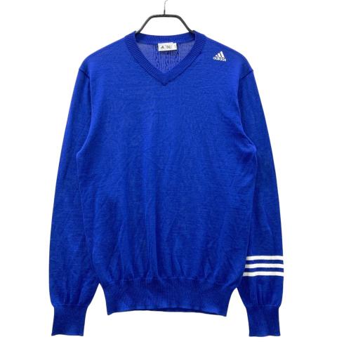 ADIDAS GOLF アディダスゴルフ Vネック ニットセーター ブルー系