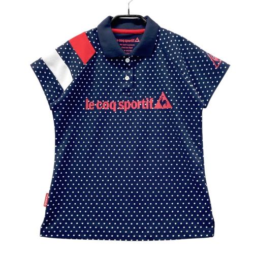 LE COQ GOLF ルコックゴルフ 半袖ポロシャツ ドット柄 ネイビー系