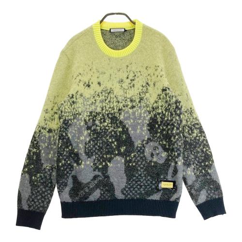 MARK&LONA マークアンドロナ 長袖ニットセーター 総柄 イエロー