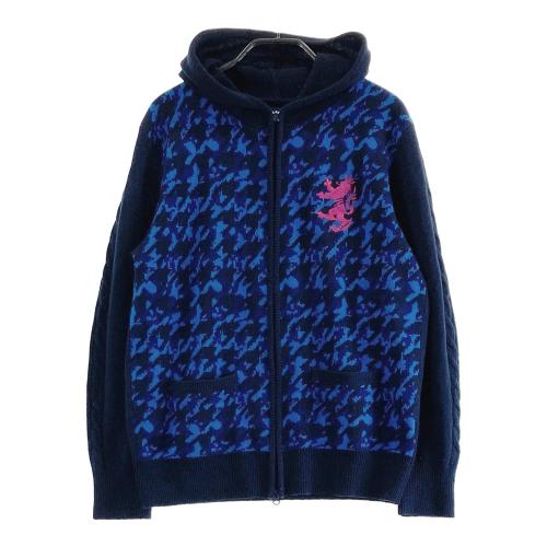 【未使用・タグ付】アドミラルゴルフ　ニット　ジャケット　ブルゾン　ブルー系　Ｌ 未使用・タグ付】アドミラルゴルフ ニット ジャケット ブルゾン
