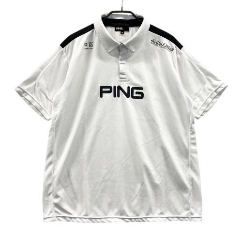 PING 半袖 ポロシャツ ホワイト PING ピン 半袖ポロシャツ ホワイト系 サイズ：M ランク：B 【中古