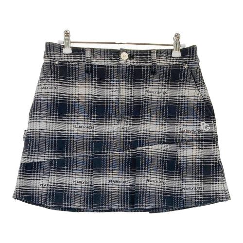 PEARLY GATES パーリーゲイツ ストレッチスカート チェック柄 ネイビー