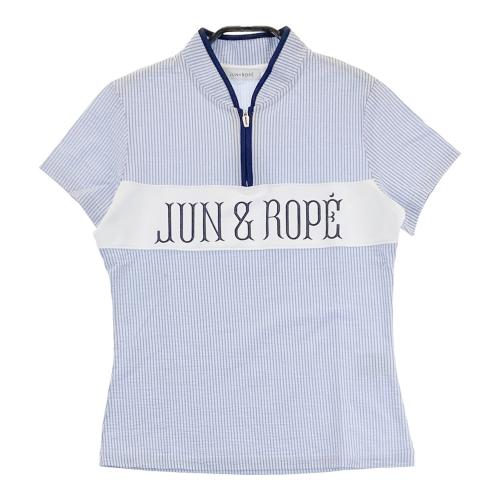 JUN&ROPE ジュン アンド ロペ シアサッカー ハーフジップ 半袖T