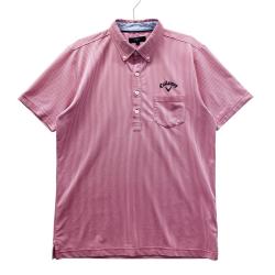 Callaway ゴルフ　メンズ　ピンクポロシャツ Lサイズ新品未使用汚れ有り Callaway キャロウェイ ゴルフウェア 半袖シャツ 春 夏 鬼カノコ