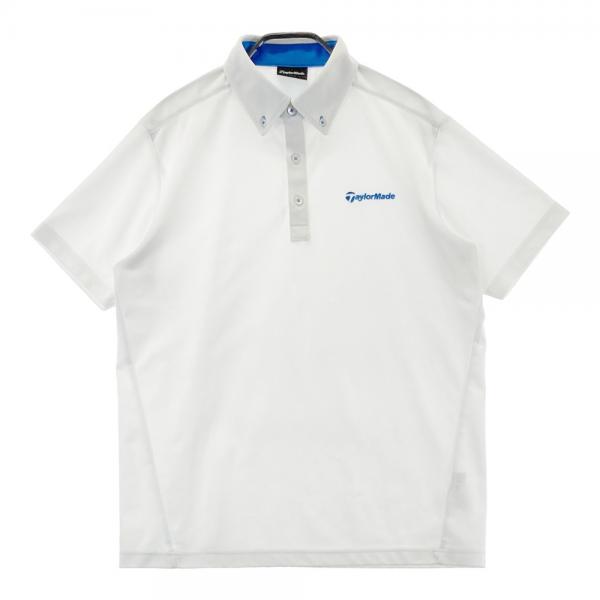 テーラーメイドゴルフ　半袖ポロシャツ　ホワイト TaylorMade テーラーメイド ゴルフウェア ポロシャツ 半袖
