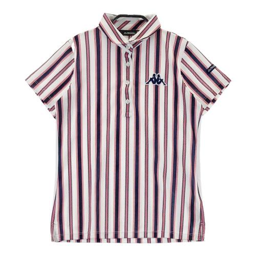 KAPPA GOLF カッパゴルフ 半袖ポロシャツ ストライプ柄 ホワイト