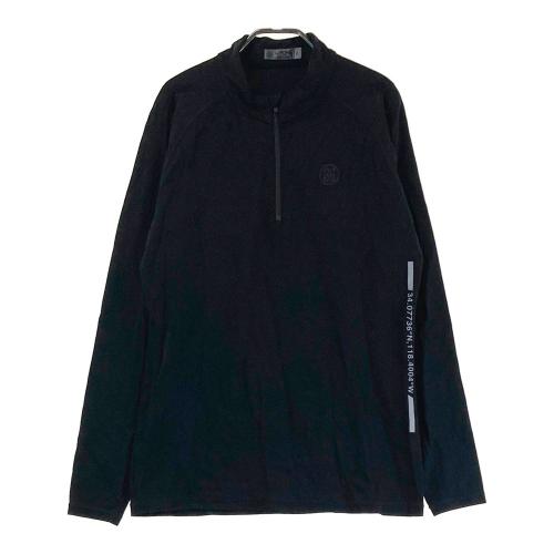 G/FORE ジーフォア MサイズモックネックロングスリーブT-シャツ 黒色 G/FORE ジーフォア MサイズモックネックロングスリーブT-シャツ