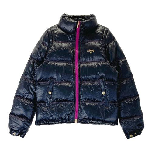 美品 キャロウェイ 2WAY ダウンジャケット M ゴルフ メンズ CALLAWAY キャロウェイ 2WAY フード付 ダウンジャケット ブラック系