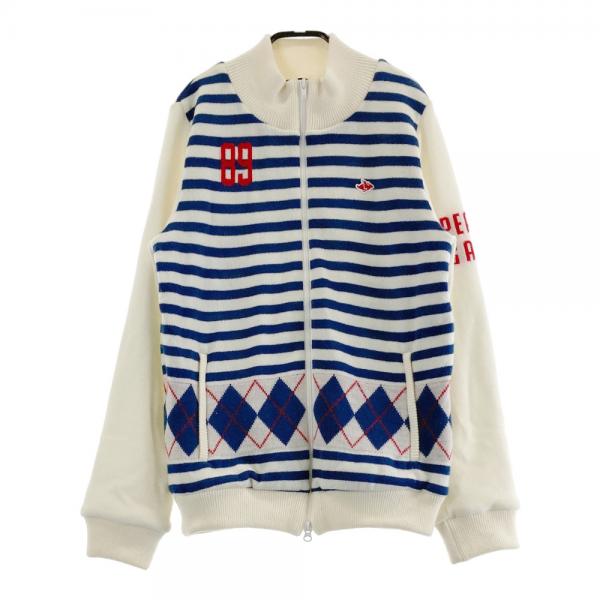 23区 GOLF ニットジップアップジャケット LL ネイビー/アイボリー 23区 GOLF ニットジップアップジャケット LL ネイビー