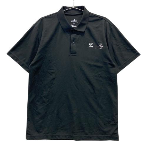 TANGRAM タングラム 半袖ポロシャツ ロゴ総柄 ブラック系 サイズ：XL