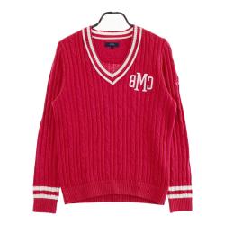 Callaway 刺繍　長袖　Vネック　ケーブル　ニット　セーター Callaway 刺繍 長袖 Vネック ケーブル ニット セーター Callaway