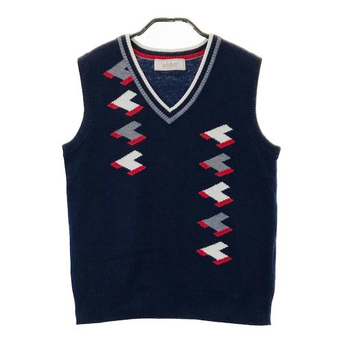 adabat レディース ベスト ネイビー 撥水加工 ロゴチェックジップアップベスト（ベスト） | adabat