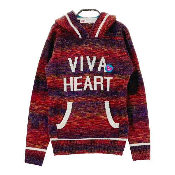 VIVA HEART ビバハート フード付 長袖ニットセーター ウール混