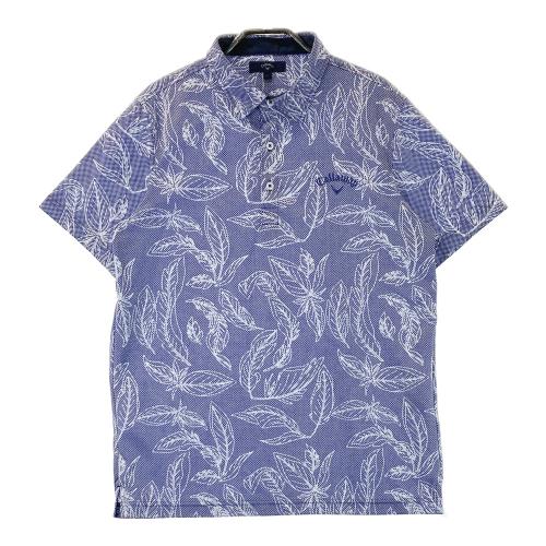 CALLAWAY キャロウェイ 半袖ポロシャツ 総柄 ネイビー系 サイズ：M