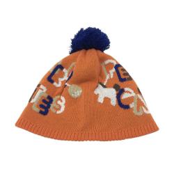 PEARLY GATES パーリーゲイツ ニット帽 ボンボン　ゼブラ柄 y2k c4988027a53144eafea41945e57487