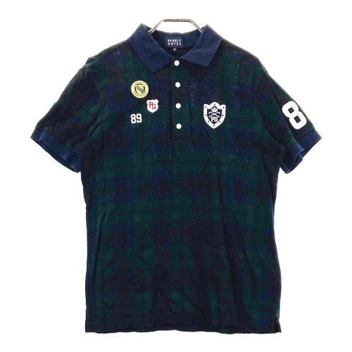 PEARLY GATES パーリーゲイツ 半袖ポロシャツ チェック ネイビー