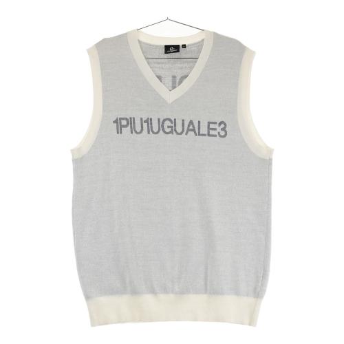 1PIU1UGUALE3 GOLF GRK048 ニットベスト 総柄 カーキ系 サイズ：5
