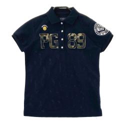 新品タグ付き　パーリーゲイツ レディース半袖ポロシャツ ブルー サイズ2 PEARLY GATES(パーリーゲイツ) ポロシャツ｜中古ゴルフウェア