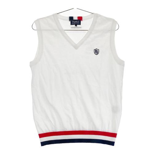 【美品】PEARLY GATES ホワイトファーベスト ゴルフウェア サイズ1 PEARLY GATES パーリーゲイツ ニットベスト ホワイト系 サイズ