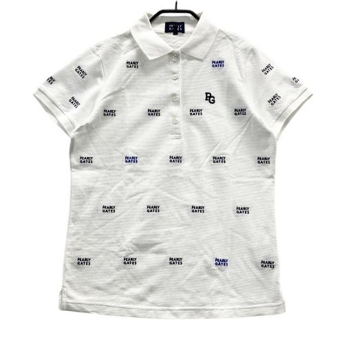 PEARLY GATES パーリーゲイツ 半袖ポロシャツ ロゴ刺繍 総柄