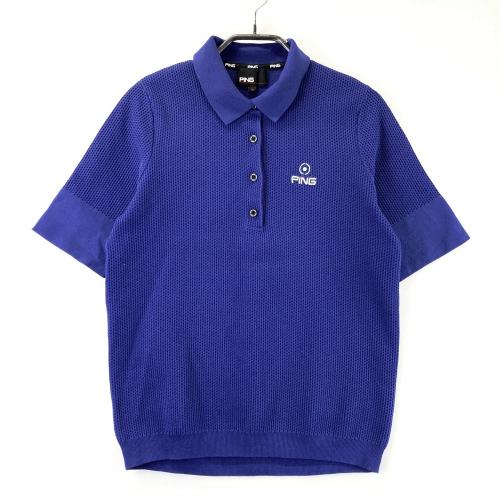 KING　PING ネイビーポロシャツ　L(新品未使用) PING ピン 半袖ポロシャツ ブルー系 サイズ：M ランク：A- 【中古