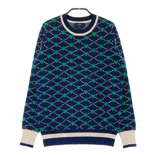 【新品】callaway キャロウェイ ベアー　セーター　M サイズ　ネイビー CALLAWAY キャロウェイ クルーネック 長袖ニットセーター ベア柄