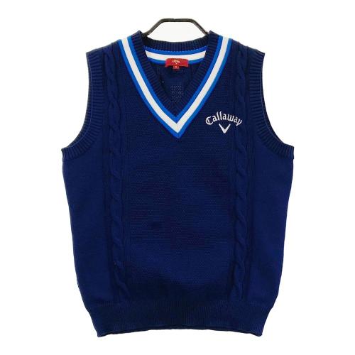 CALLAWAY キャロウェイ Vネック ニットベスト チェック柄 レッド