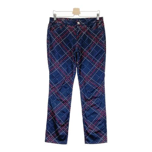 FILA GOLF フィラゴルフ 裏フリースパンツ チェック柄 レッド系 サイズ
