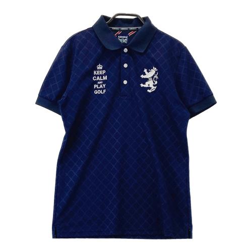 ADMIRAL アドミラル 半袖ポロシャツ ×LEXUS 総柄 ネイビー系 サイズ