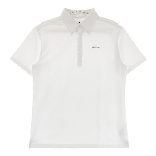 美品ブリーフィング　半袖ポロシャツ　バックロゴ　カーキ　ホワイト　M 美品ブリーフィング 半袖ポロシャツ バックロゴ カーキ ホワイト