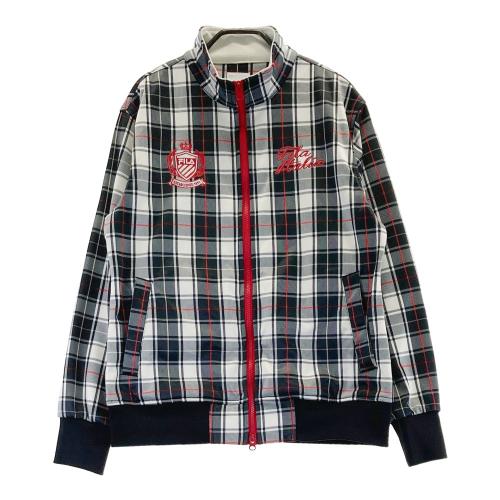 【フィラゴルフ】ジャケット　ブルゾン　4Lサイズ　裏地フリース　チェック柄　秋冬 FILA ゴルフウェア メンズ ボンディングブルゾン チェック柄 裏