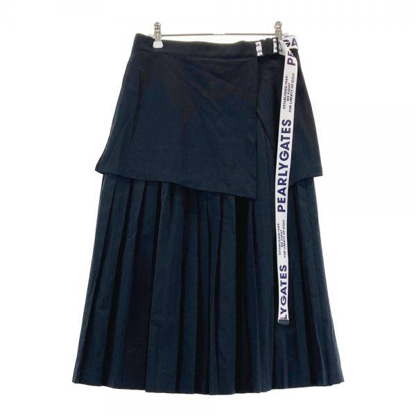 美品 パーリーゲイツ ネイビー プリーツスカートサイズ1 PEARLY GATES パーリーゲイツ プリーツスカート ネイビー系