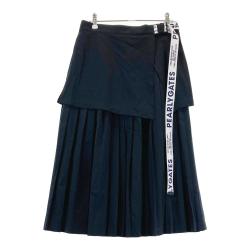 パーリーゲイツ ゴルフ ひざ丈 プリーツスカート ティアードスカート ウェア 1 PEARLY GATES パーリーゲイツ プリーツスカート ネイビー×白