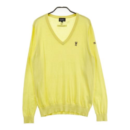 PEARLY GATES パーリーゲイツ 麻 ニットカーディガン ネイビー系