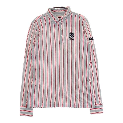 【新品】セントアンドリュース　ストライプ ポロシャツ　40%OFF ST ANDREWS セントアンドリュース 長袖ポロシャツ ストライプ柄 グレー