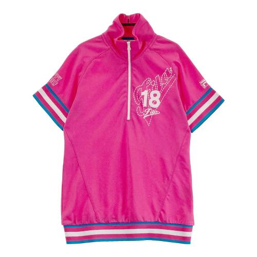 FILA GOLF フィラゴルフ ハーフジップ 半袖Tシャツ ボーダー柄 レッド
