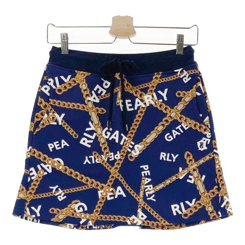 【新品タグ付き】PEARLY GATES スカートサイズ2 Ｌサイズ PEARLY GATES パーリーゲイツ ブラック×ブルー 巻きスカート風